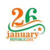 26 january text vector indian republic day illustration design