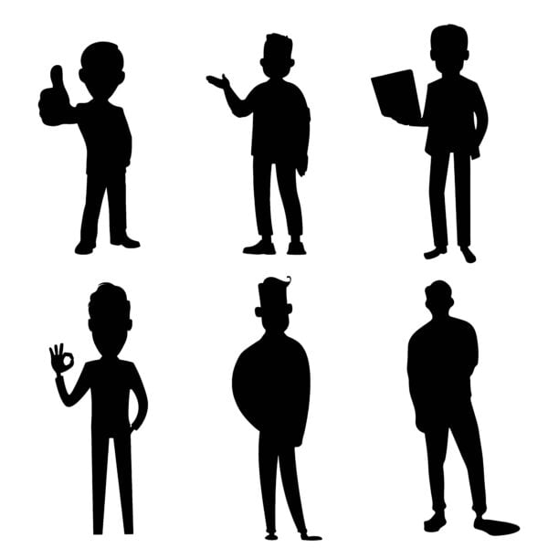 Male Silhouette, vector man illustrations free downlod