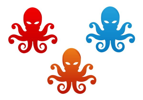 octopus vector art set logo designs