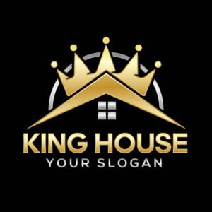 King house logo Crown with House concept design