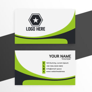 Green wavy professional business card vector design Free Download