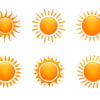 3d style Variety of suns icons design vector