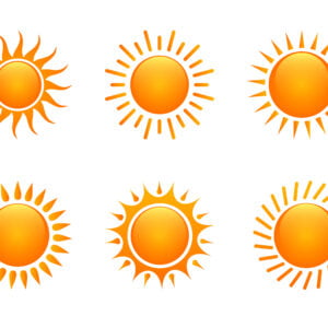 3d style Variety of suns icons design vector Free Download