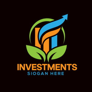 Letter F investment, finance business logo design with green leaves Free Download