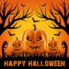 Vector halloween background with pumpkin and spooky tree