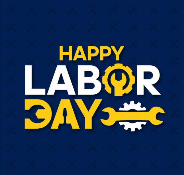 Happy labor day background with wrench