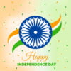 Illustration for indian independence day with tri colour background