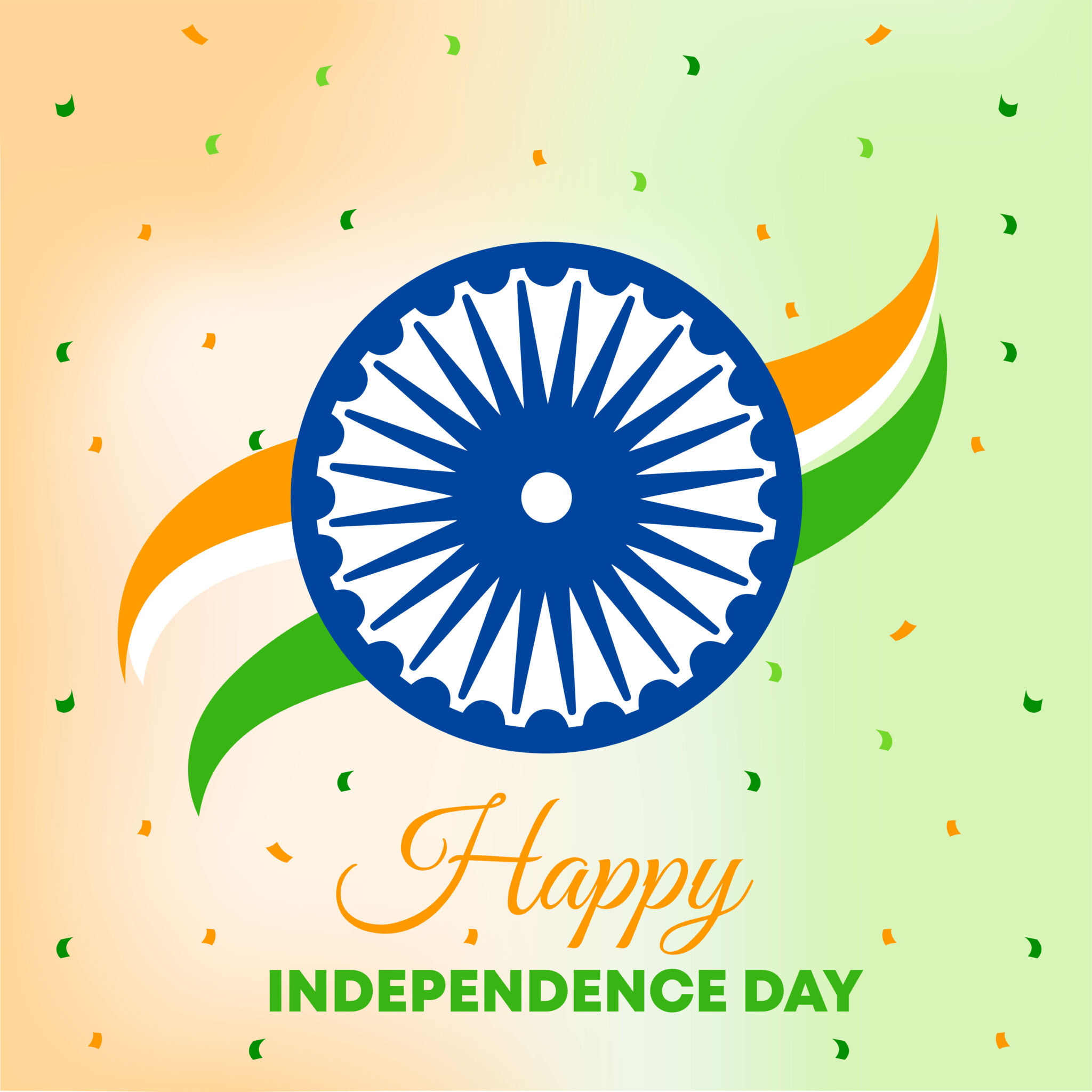 Illustration for indian independence day with tri colour background