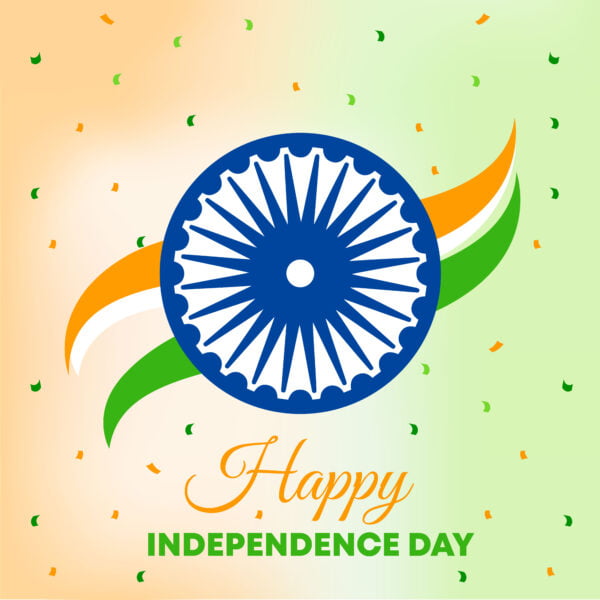 Illustration for indian independence day with tri colour background