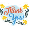 Thank you text background illustration with flower