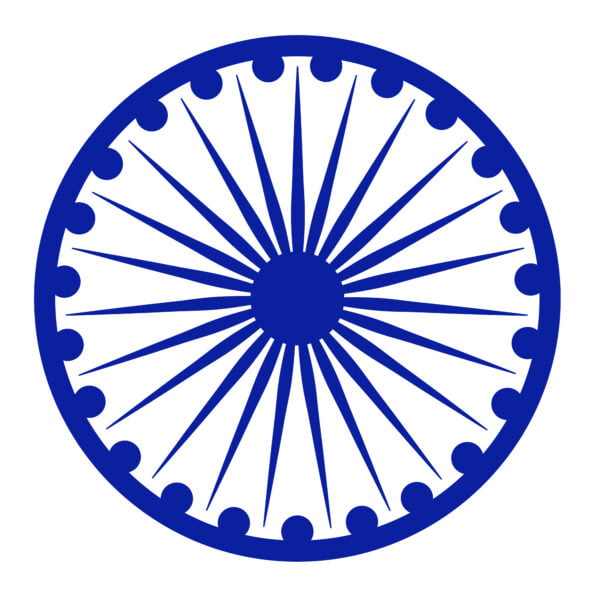 Ashoka Chakra wheel sign silhouette icon