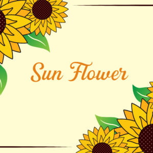 Hand drawn flat sunflower border frame design Free Download