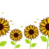 Hand drawn flat sunflower design background