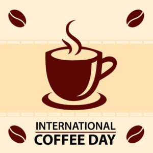 International coffee day backgroung design with cup Free Download