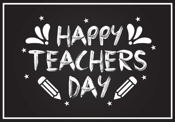 Hand drawn happy teachers day background design vector