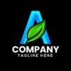 Letter A Leaf Logo Illustration Design Template