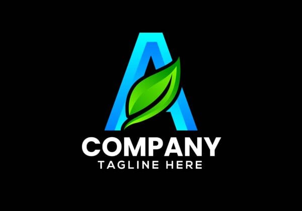 Letter A Leaf Logo Illustration Design Template