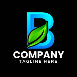 Letter B Leaf Logo Illustration Design Template
