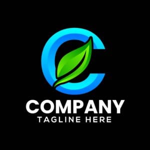 Letter C Leaf Logo Illustration Design Template
