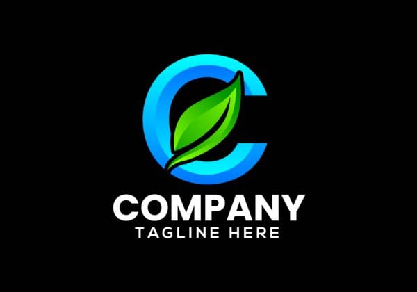 Letter C Leaf Logo Illustration Design Template