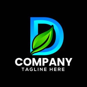 Letter D Leaf Logo Illustration Design Template – Eco-Friendly & Modern Branding