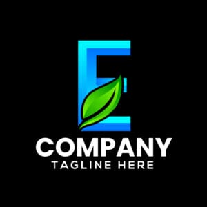 Letter E Leaf Logo Illustration Design Template – Nature-Inspired & Modern Branding