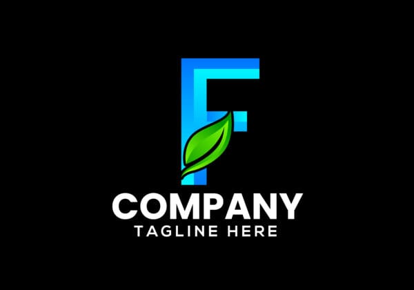 Letter-F-Leaf-Logo-Illustration-Design-Template