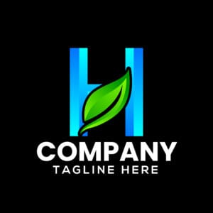 Letter H Leaf Logo Illustration Design Template – Eco-Friendly & Nature-Inspired Branding