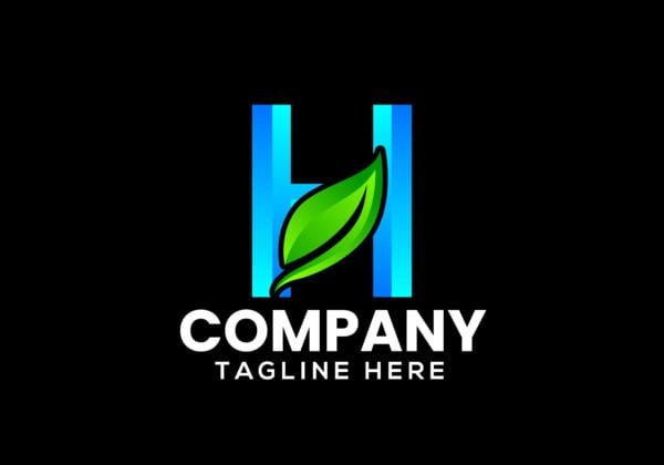 Letter H Leaf Logo Illustration