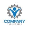man icon in gear wheel Vector illustraion