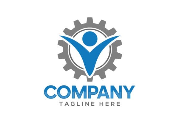 man icon in gear wheel Vector illustraion